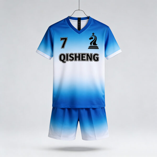 Direct Factory Blue Color Team Football Jersey Soccer T-shirt Sets Soccer Wear Uniform Maillot