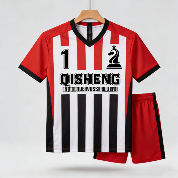 Soccer Jersey Thailand Quality Custom RED AND BLACK Color Blocking Team Football Jersey