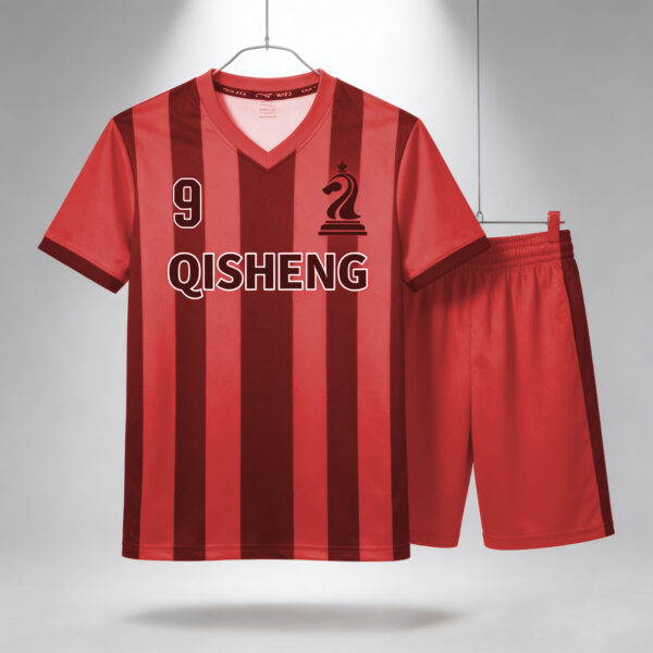 cjh (9) 25/26 Football Uniforms Set Soccer Jersey Thailand Quality Team Red and White Color Blocking Soccer Shirts Maillot T-shirt
