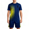 25-26 Collection Blue and yellow color-blocked stripes Casual Sports Tracksuit Custom