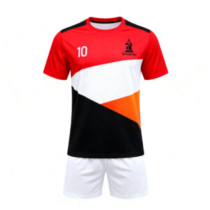 球服反推与改写-(19) 2025-2026 Collection Black, White, Red & Orange Color Blocking Casual Sports Tracksuit