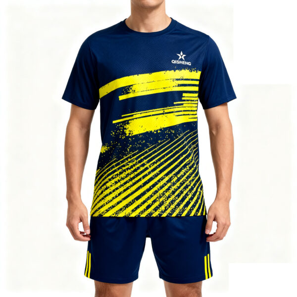 2025-2026 Collection Blue and yellow color-blocked stripes Casual Sports Tracksuit