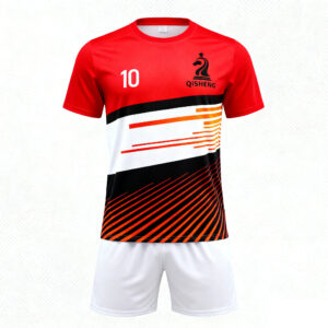 龙哥 (21) 2025-2026 Collection Red and white color blocking with black and orange stripes Casual Sports Tracksuit