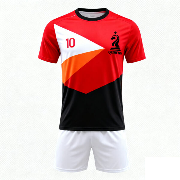 2025-2026 Collection Red & Black Color Blocking  Casual Sports Tracksuit