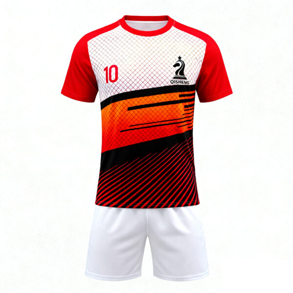 2025-2026 Collection Orange & White Color Blocking + Black Stripes Casual Sports Tracksuit
